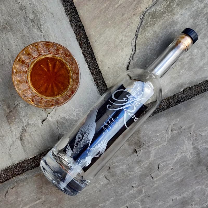An empty bottle of Eagle Rare 10 Year Old